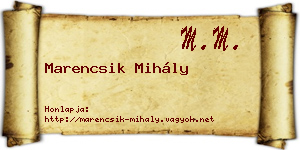 Marencsik Mihály névjegykártya